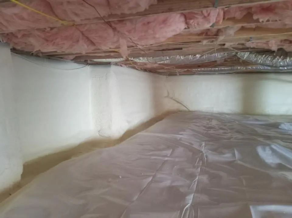 Crawl space encapsulation with closed-cell spray foam for Storm Damage Roof Repair in Town of Pecos